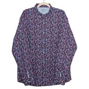 Banana Republic Men's Lux Poplin Cotton Button-up Shirt Untucked Slim Fit‎ XL